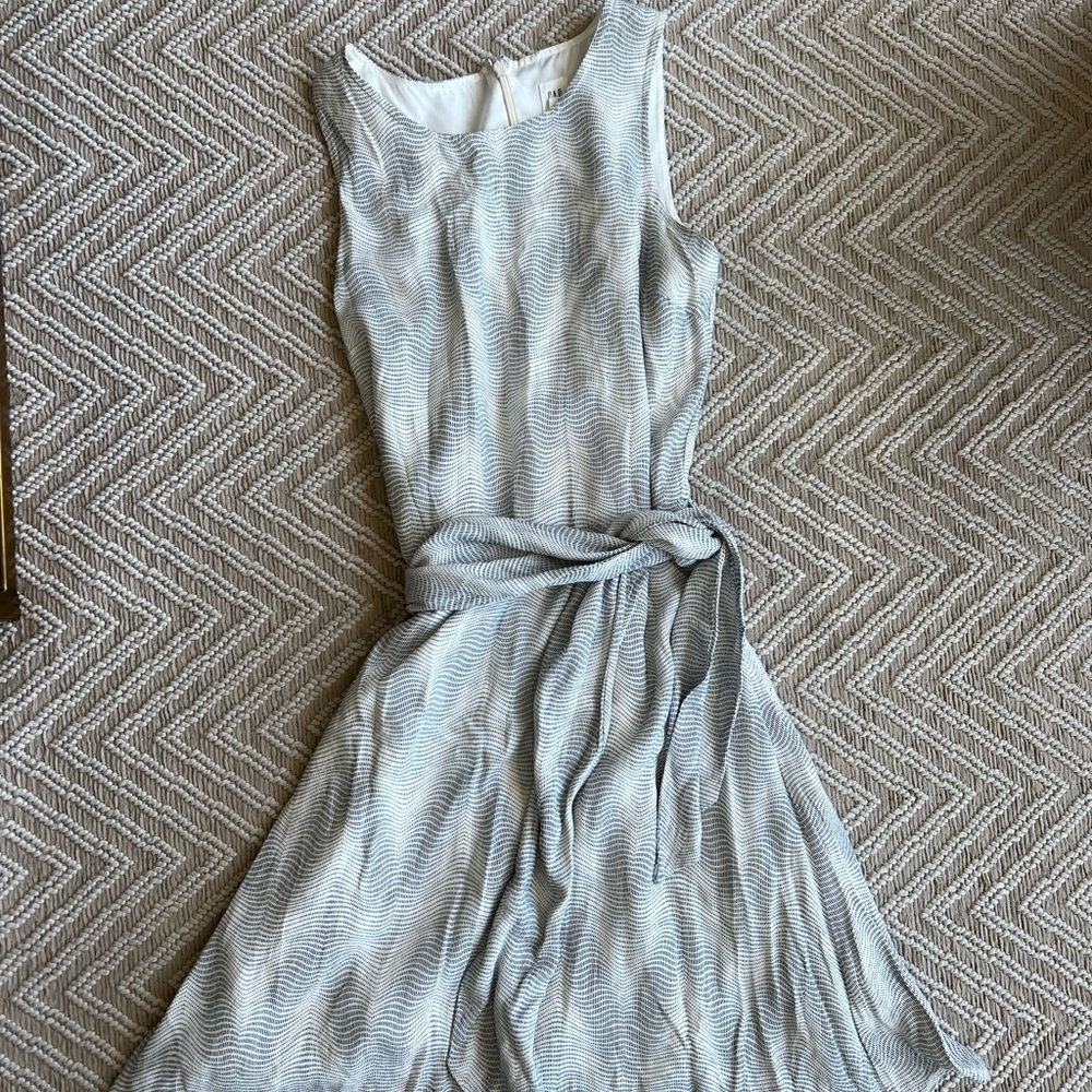 GAP white and navy Tie Front Midi Dress